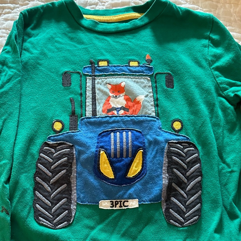 EUC mini boden long sleeve tractor shirt size 7-8